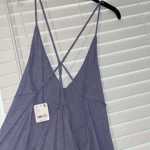 Free People Eros Maxi Dress in Pale Iris has strappy open back, easy fit, NWT. - Picture 7 of 9